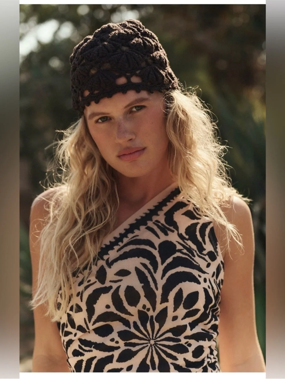 Free People Cora Crochet Knit skull - cap
